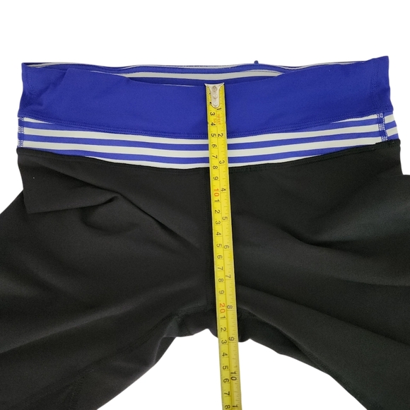 LULULEMON Run: Inspire Crop II Black / Pigment Blue White Narrow Bold size 6 - Picture 13 of 14